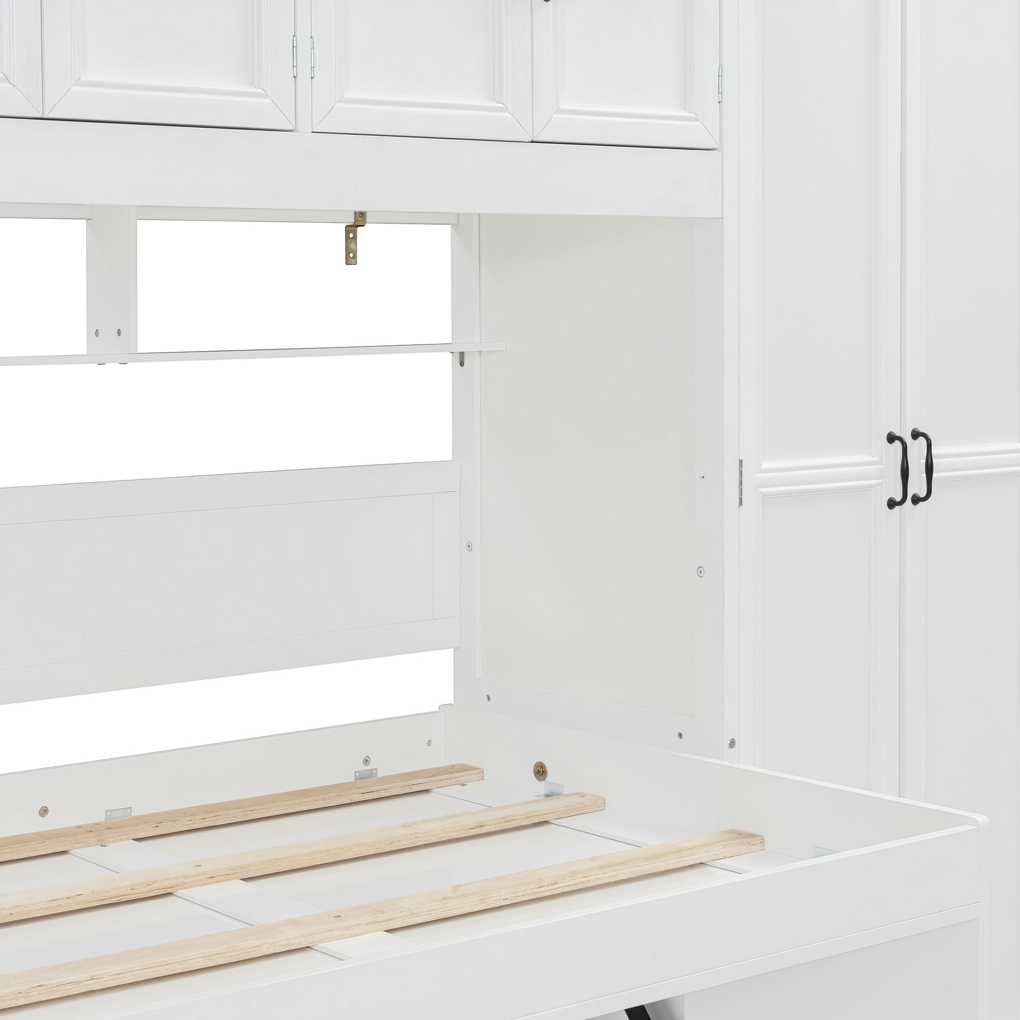 Murphy Bed Wall Bed with Wardrobe, Cabinet and Desk
