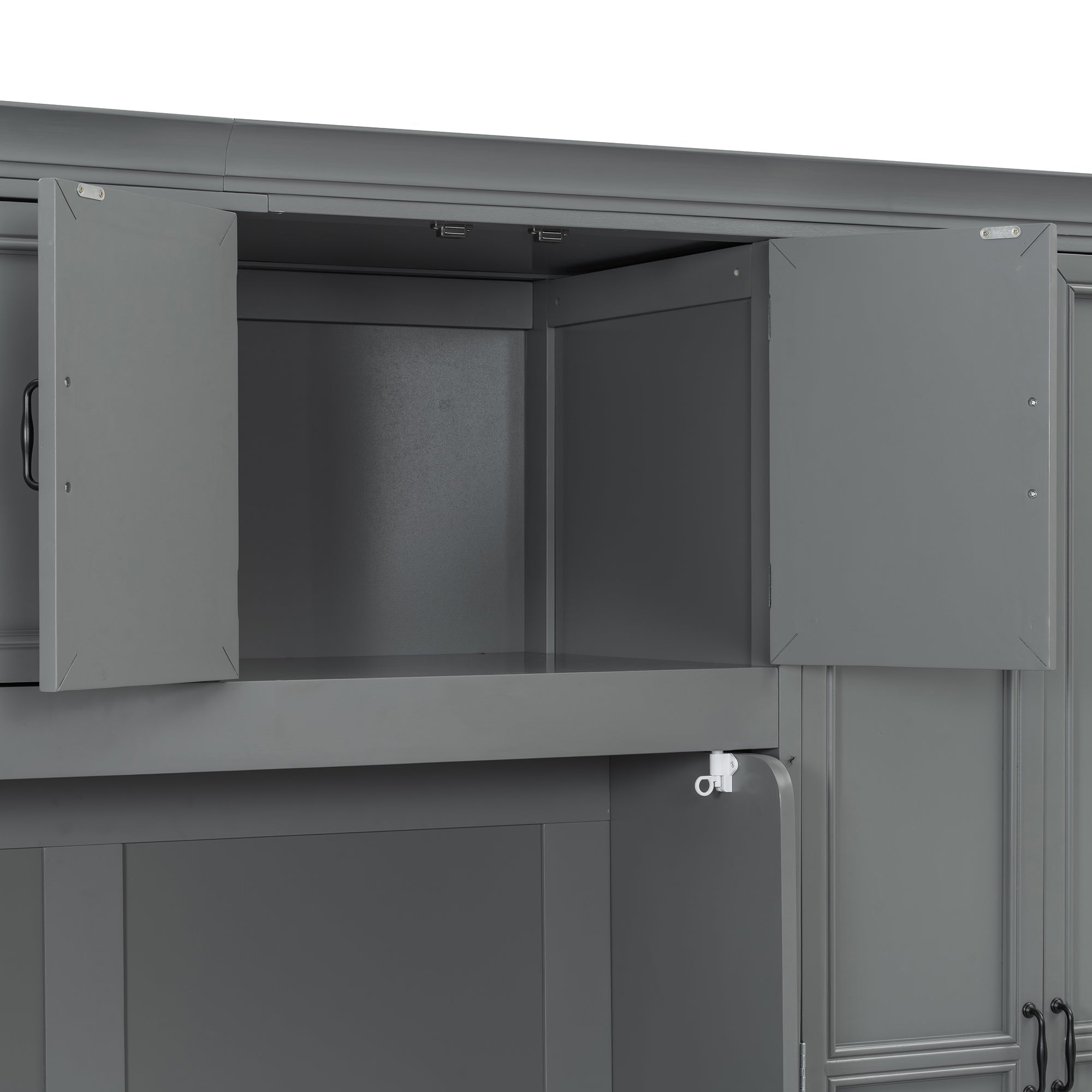Murphy Bed Wall Bed with Wardrobe, Cabinet and Desk