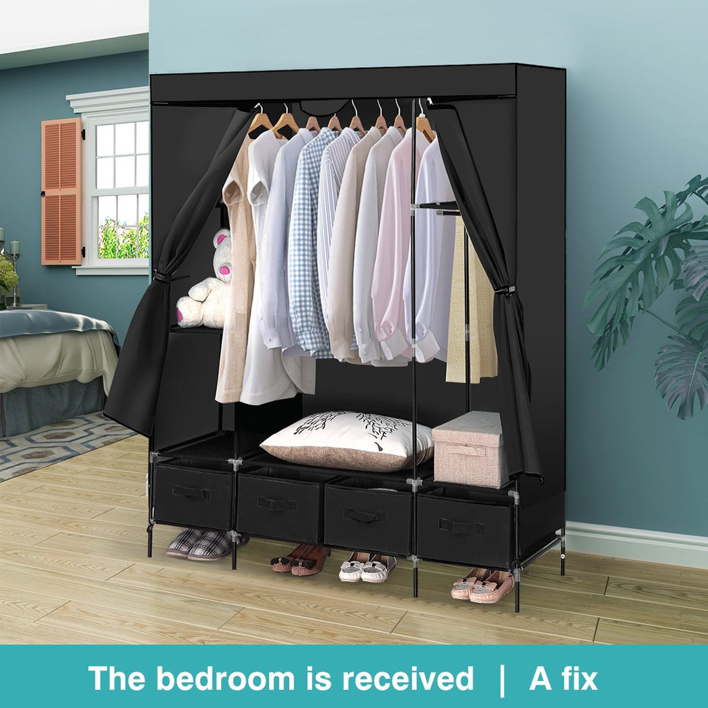 Levede Portable Wardrobe 4 Drawers Storage Cabinet Organiser With
