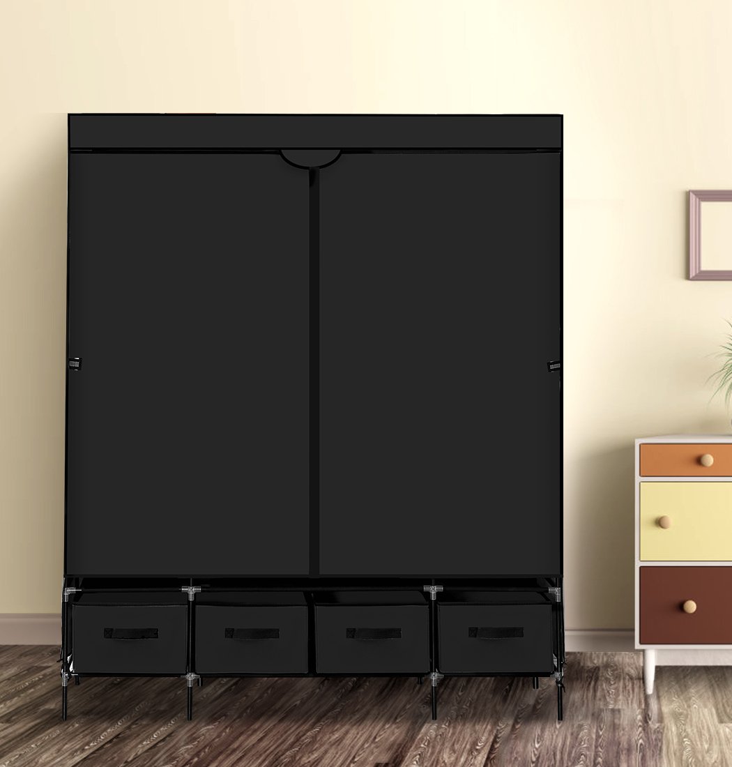 Levede Portable Wardrobe 4 Drawers Storage Cabinet Organiser With